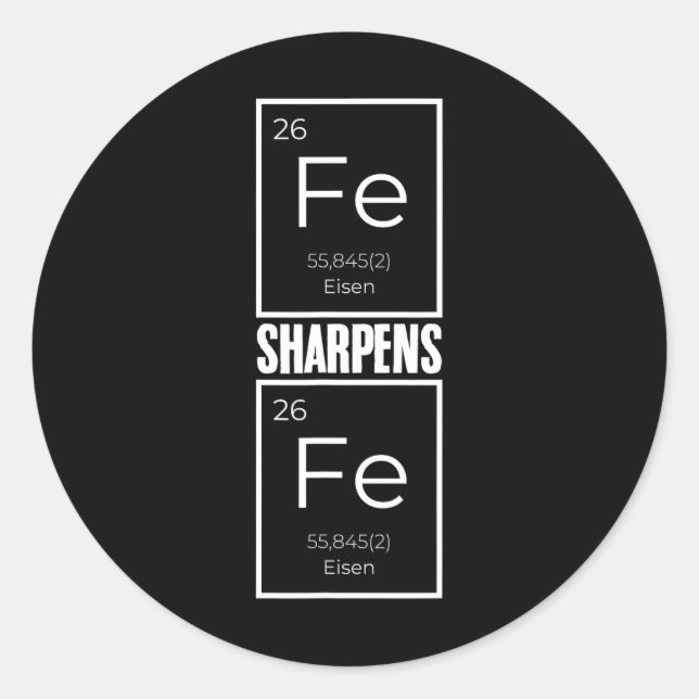 Sticker Rond Iron Sharpens Bible Fer Verset Tableau Périodique  (Devant)