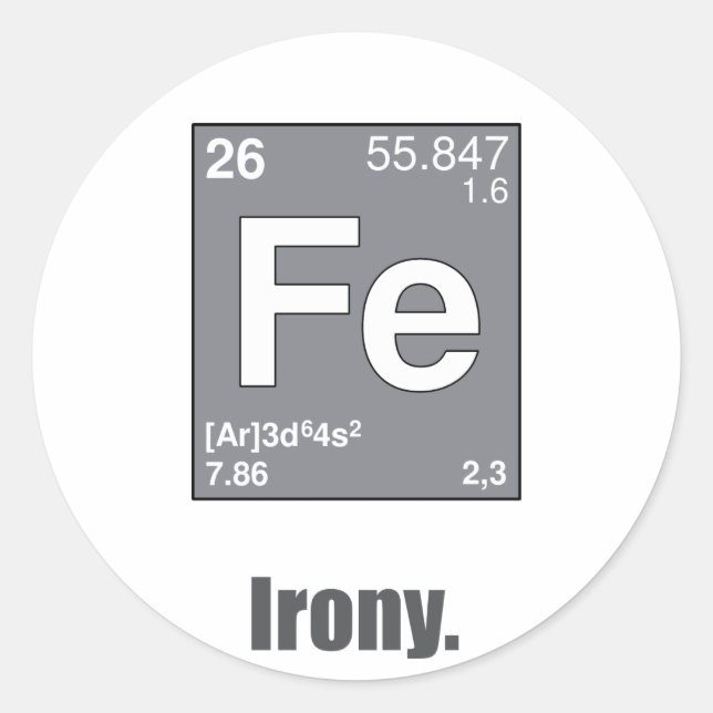Sticker Rond Ironie (Devant)