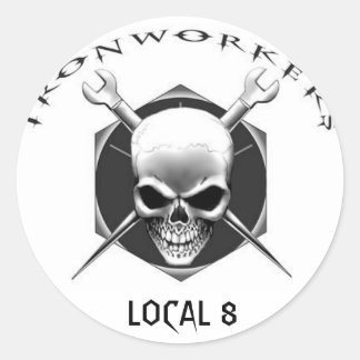 Sticker Rond IRONWORKER SKULER Local 8