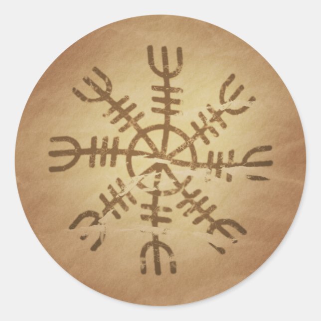 Sticker Rond Irrésistibilité Ancien charme magique islandais (Devant)