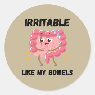 Sticker Rond Irritable comme mes intestins
