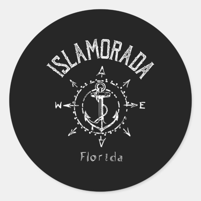 Sticker Rond Islamorada Floride Souvenir voile (Devant)