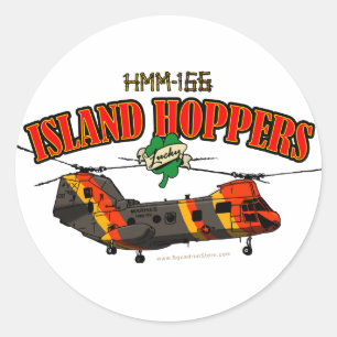 Sticker Rond Island Hoppers Design simple
