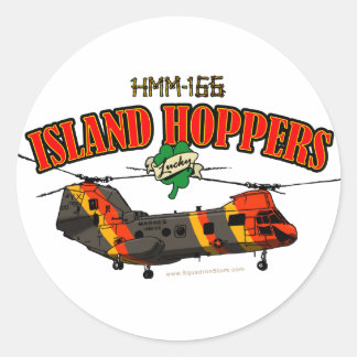 Sticker Rond Island Hoppers Design simple