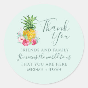 Sticker Rond Island Paradise Beach Wedding Favor