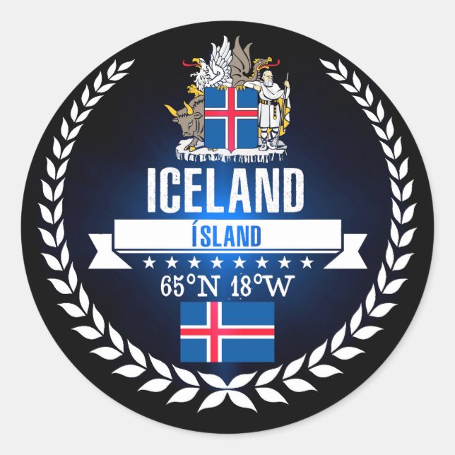 Sticker Rond Islande (Devant)