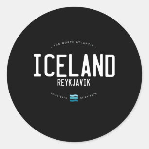 Sticker Rond Islande Beach Waves