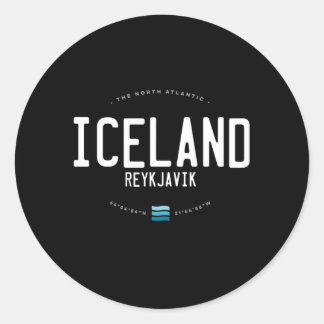 Sticker Rond Islande Beach Waves