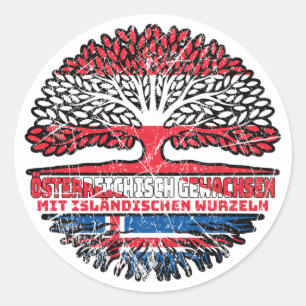 Sticker Rond Islande Islandais Autriche Sapin