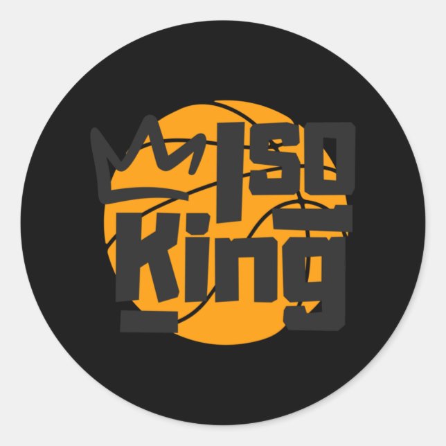 Sticker Rond Isolement du basket-ball King One Man Show (Devant)