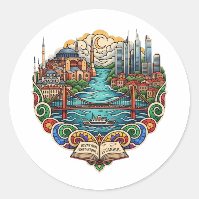 STICKER ROND ISTANBUL (Devant)