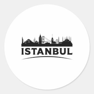 Sticker Rond Istanbul Turquie City Cityscape Skyline Idée cadea