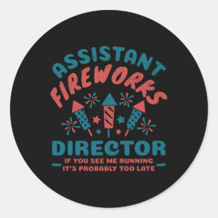 Sticker Rond Istant Feux Directeur Pour Femmes Hommes Drôle 4èm