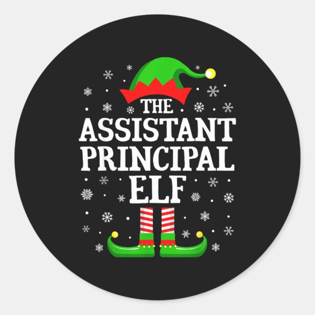 Sticker Rond Istant Principal Elf Funny Christmas Family Matchi (Devant)