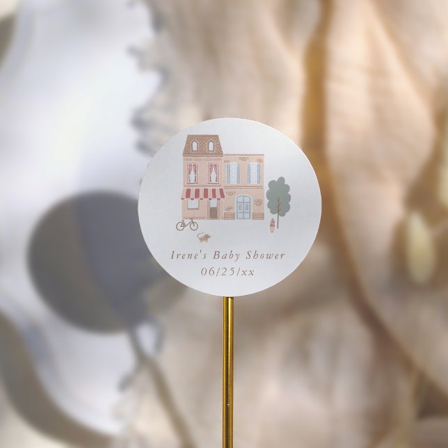 Sticker Rond It Takes A Village Boho Baby Shower Thank You (Créateur téléchargé)