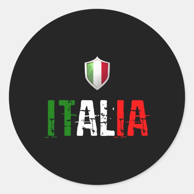 Sticker Rond Italia 2021 Jersey Drapeau italien Italie Italiens (Devant)