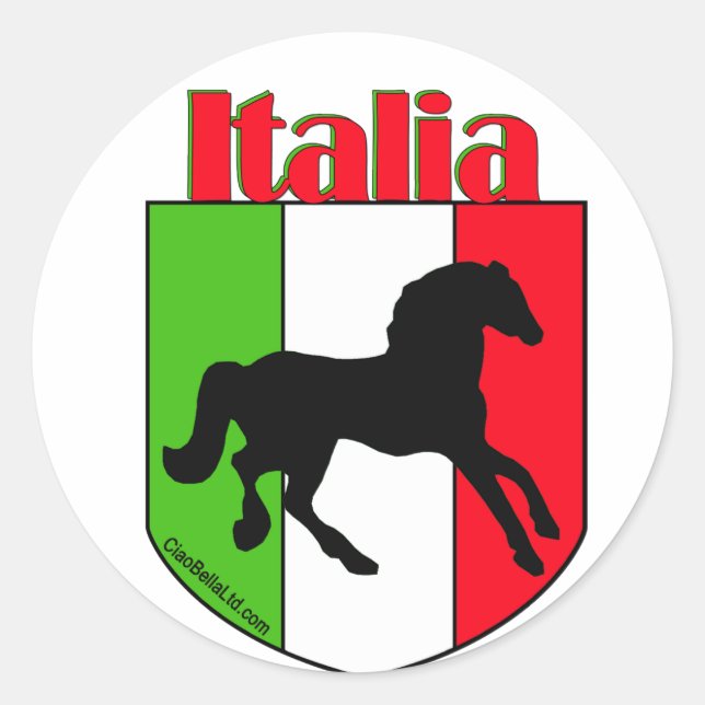 Sticker Rond Italia Stallion Crest (Devant)