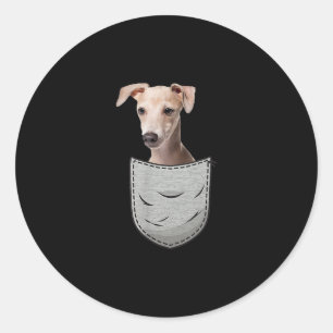 Sticker Rond Italian Greyhound Whippet Chest Pocket For Dog Own