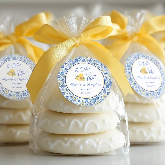 Sticker Rond Italian Tiles La Dolce Vita Destination Wedding  (Créateur téléchargé)