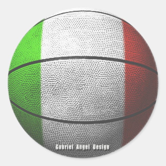 Sticker Rond Italie Basket-ball (Devant)