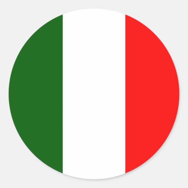 Sticker Rond Italie Drapeau de haute qualité (Devant)