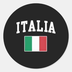 Sticker Rond Italie Drapeau Italie Italiano Famille Italiano