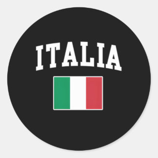 Sticker Rond Italie Drapeau Italie Italiano Famille Italiano