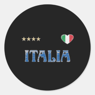 Sticker Rond Italie Football Fan Shirt Drapeau