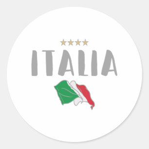 Sticker Rond Italie Football Fan Shirt Drapeau