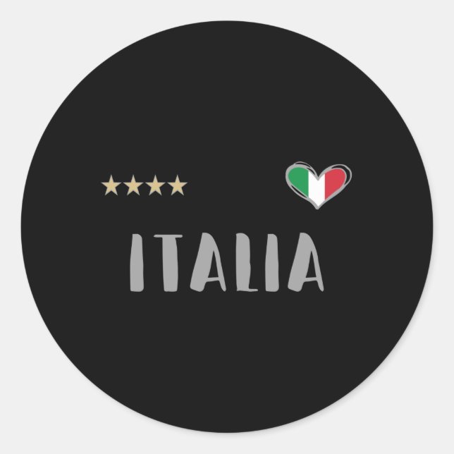 Sticker Rond Italie Football Fan Shirt Drapeau (Devant)