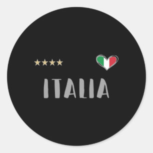 Sticker Rond Italie Football Fan Shirt Drapeau