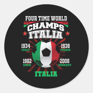 Sticker Rond Italie Footll Avec Coupe Années Pour Italia Fans D
