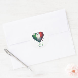 Sticker Rond Italie Mariage en couple