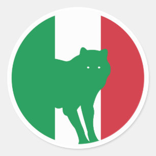 Sticker Rond Italie Wolf Italie drapeau animal national italien