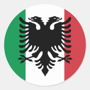 Sticker Rond Italien Arberesh, drapeau de l'Italie