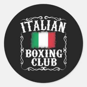 Sticker Rond Italien Boxer Club T Shirt Vintage Boxer Italie Fl