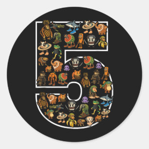 Sticker Rond Italien Brainrot Anniversaire 5 Age Mème 5ème Enfa