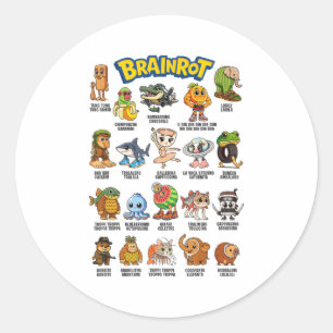 Sticker Rond Italien Brainrot Caractères mème À propos d'Absurd