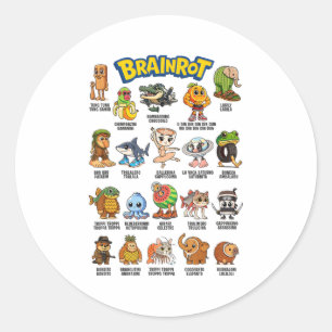 Sticker Rond Italien Brainrot Caractères mème À propos d'Absurd