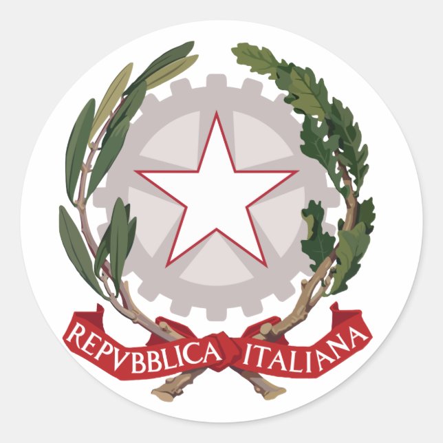 Sticker Rond Italien Italie Armoiries Officielles Heraldry (Devant)