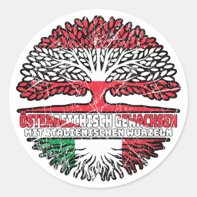 Sticker Rond Italien Italienisch Österreichisch Österreich Baum (Devant)