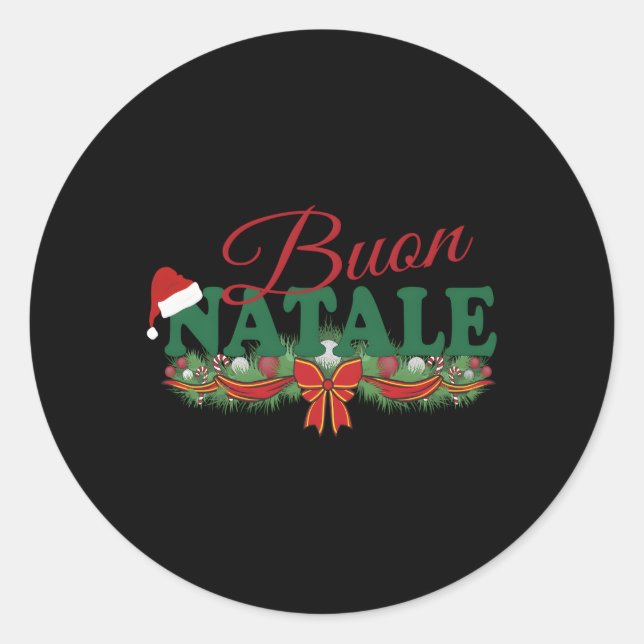 Sticker Rond Italien Tanti Auguri Buon Natale (Devant)