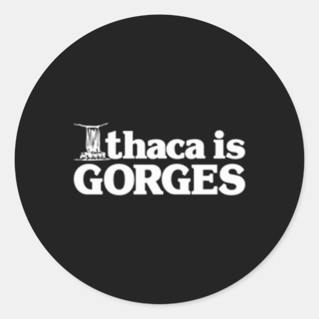 Sticker Rond Ithaca est Gorges (Devant)