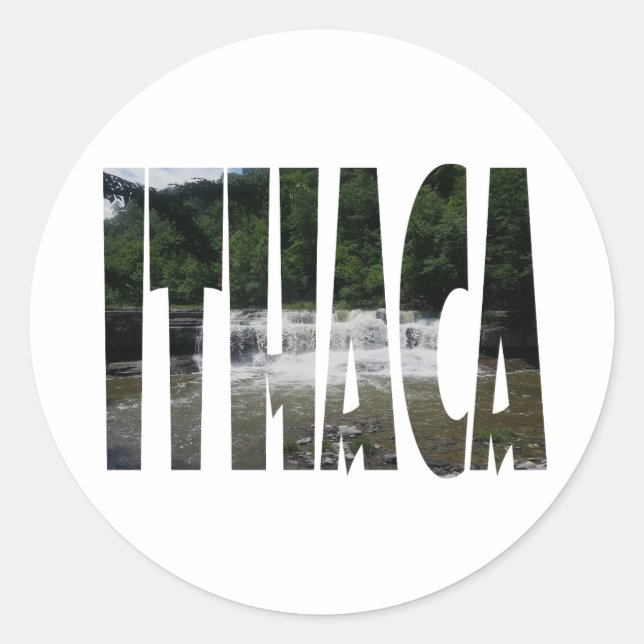 Sticker Rond Ithaca is Gorges (Devant)