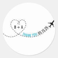 Itinéraire d'avion Monogramme Mariage Date Merci