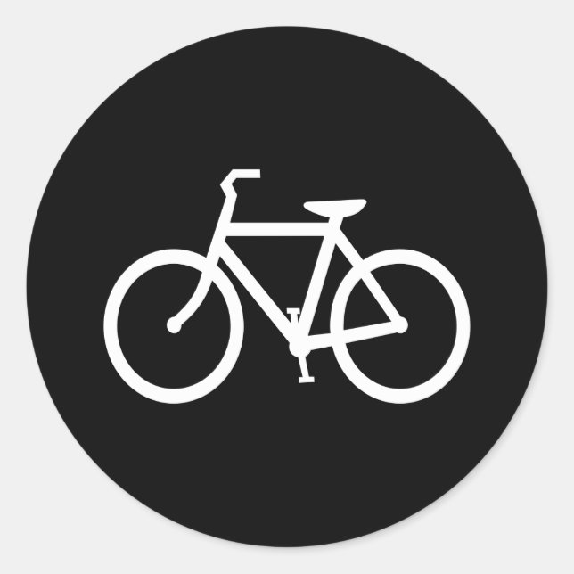 Sticker Rond Itinéraire Vélo Blanc (Devant)