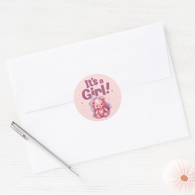 Sticker Rond It's a Girl (Enveloppe)