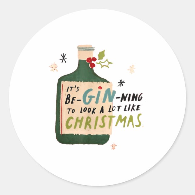 Sticker Rond It's Beginning To Look A Lot Like Tails Funny Chri (Devant)