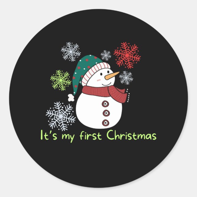 Sticker Rond It's my first Christmas (Devant)