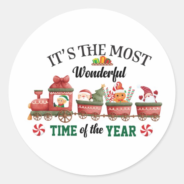 Sticker Rond It's The Most Wonderful Time Of The Year (Devant)